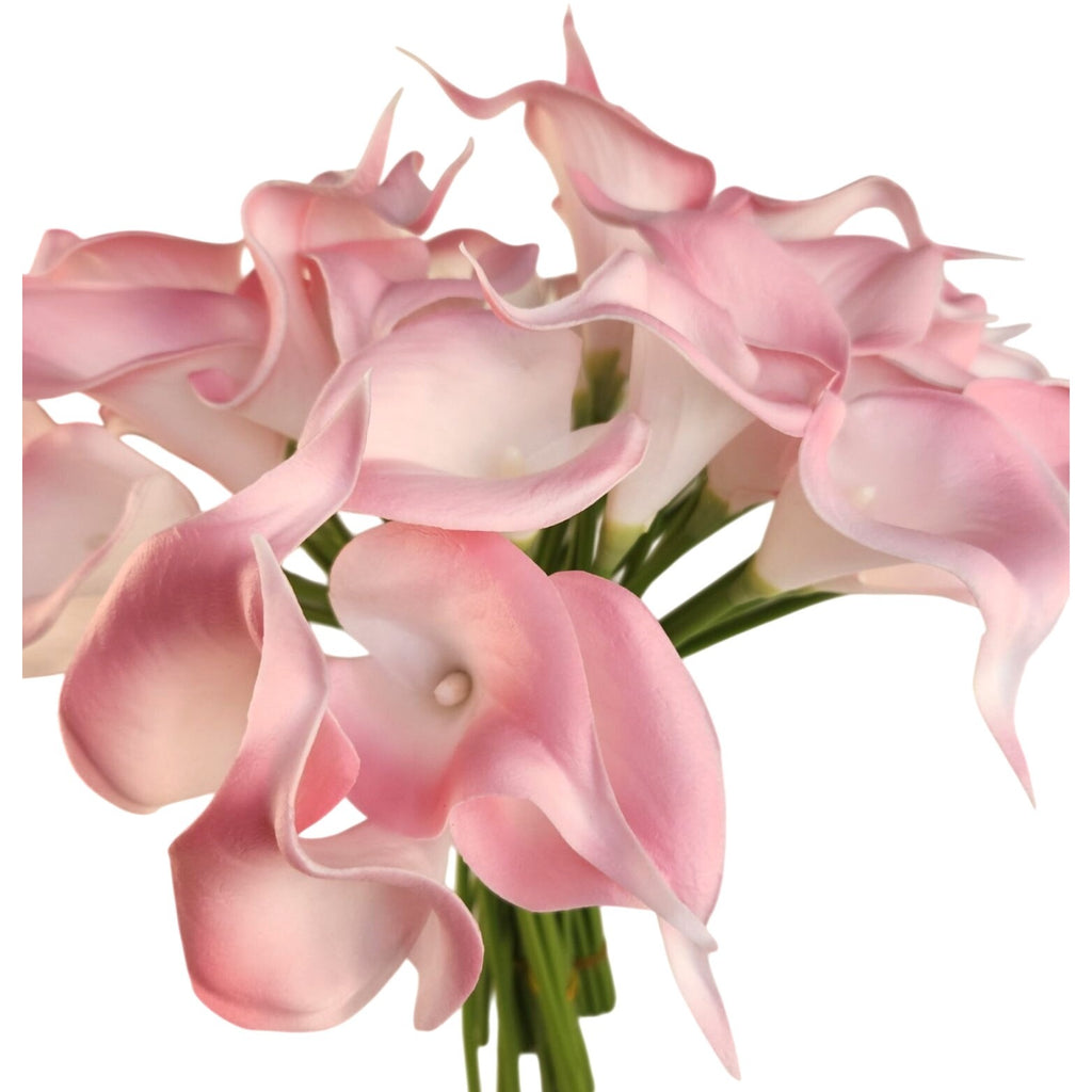 Blush Pink Faux Calla Lily Stems 15 Inch Wedding Artificial Flowers Spring Event Decor
