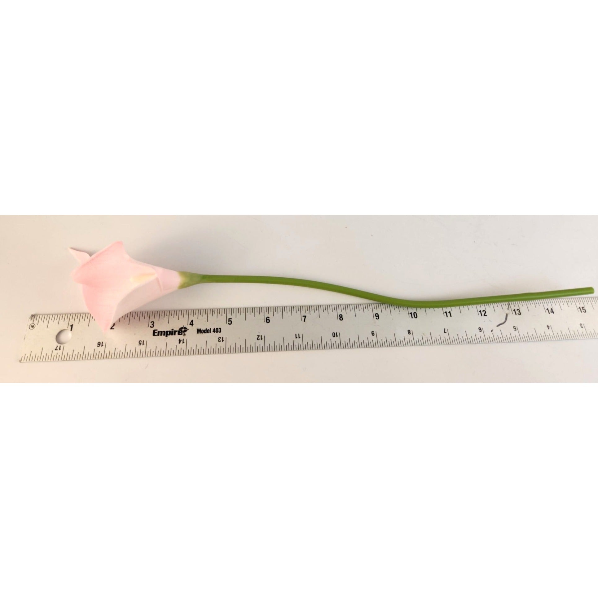 Blush Pink Faux Calla Lily Stems 15 Inch Wedding Artificial Flowers Spring Event Decor