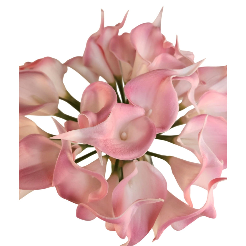 Blush Pink Faux Calla Lily Stems 15 Inch Wedding Artificial Flowers Spring Event Decor