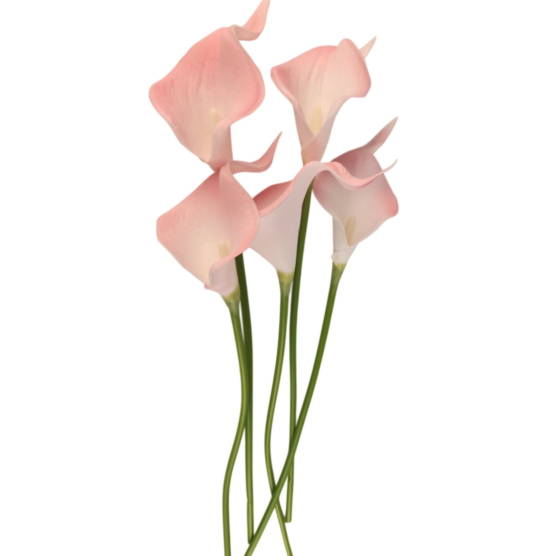 Blush Pink Faux Calla Lily Stems 15 Inch Wedding Artificial Flowers Spring Event Decor
