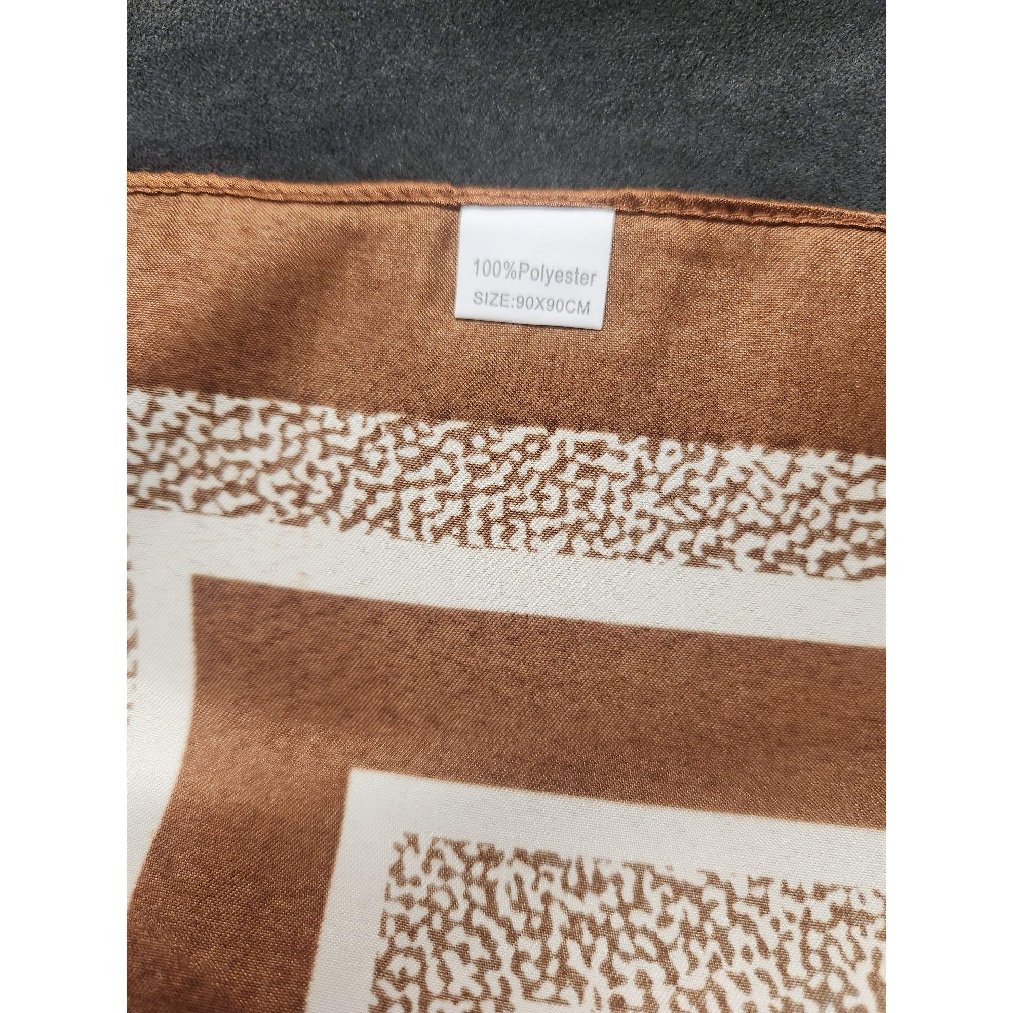 Scarf Brown & Beige Animal Wildlife Print Luxury Large 35" Square Accessory