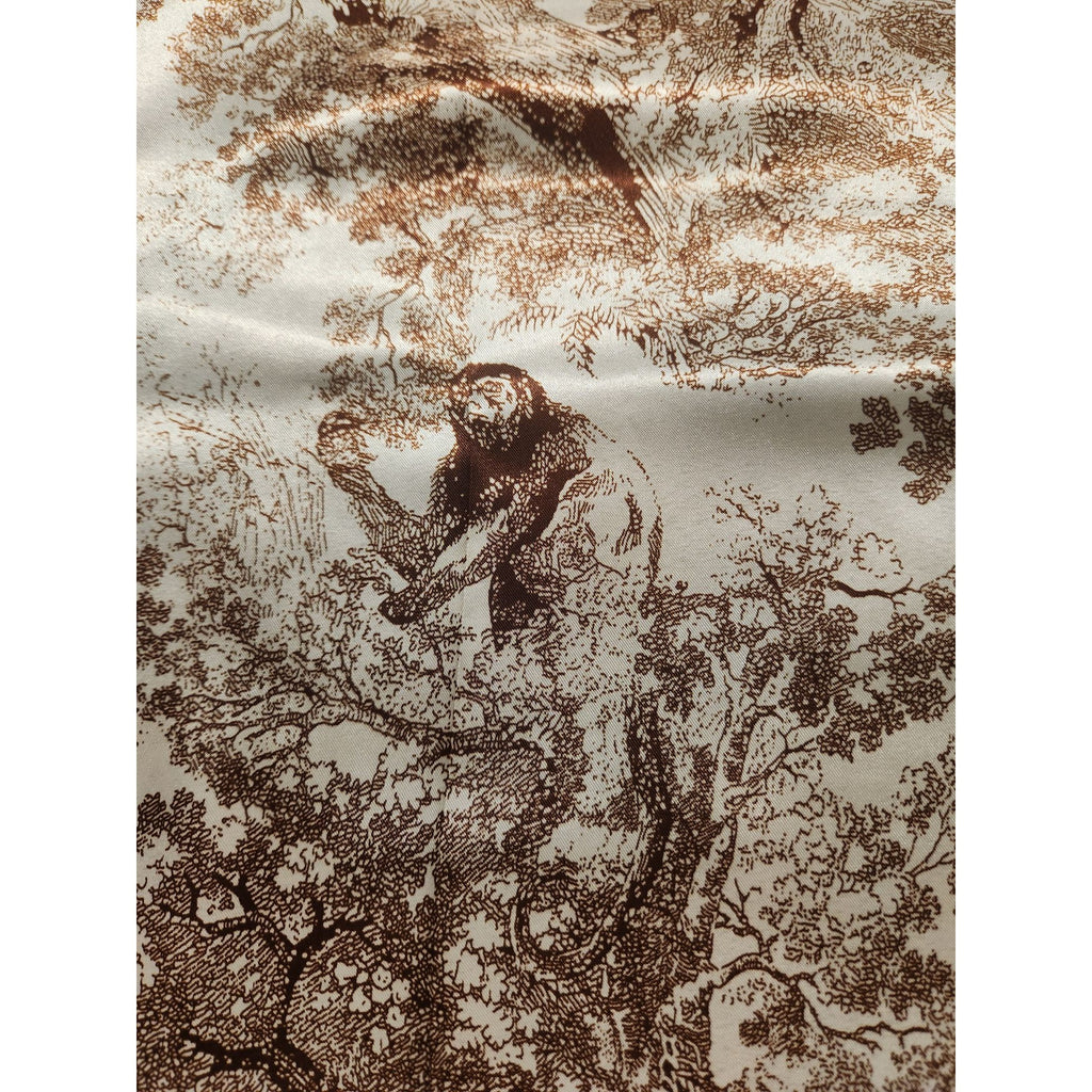 Scarf Brown & Beige Animal Wildlife Print Luxury Large 35" Square Accessory