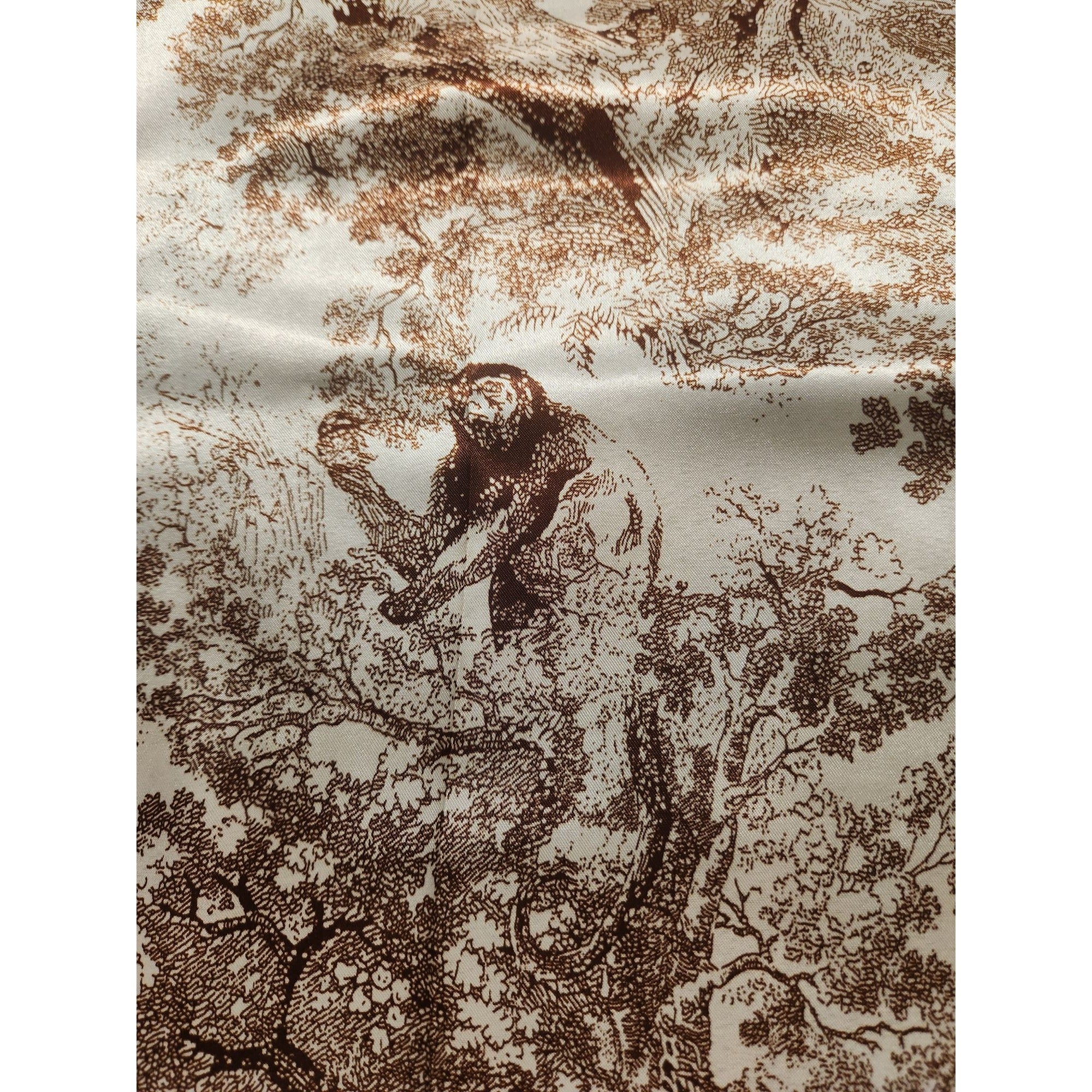 Scarf Brown & Beige Animal Wildlife Print Luxury Large 35" Square Accessory