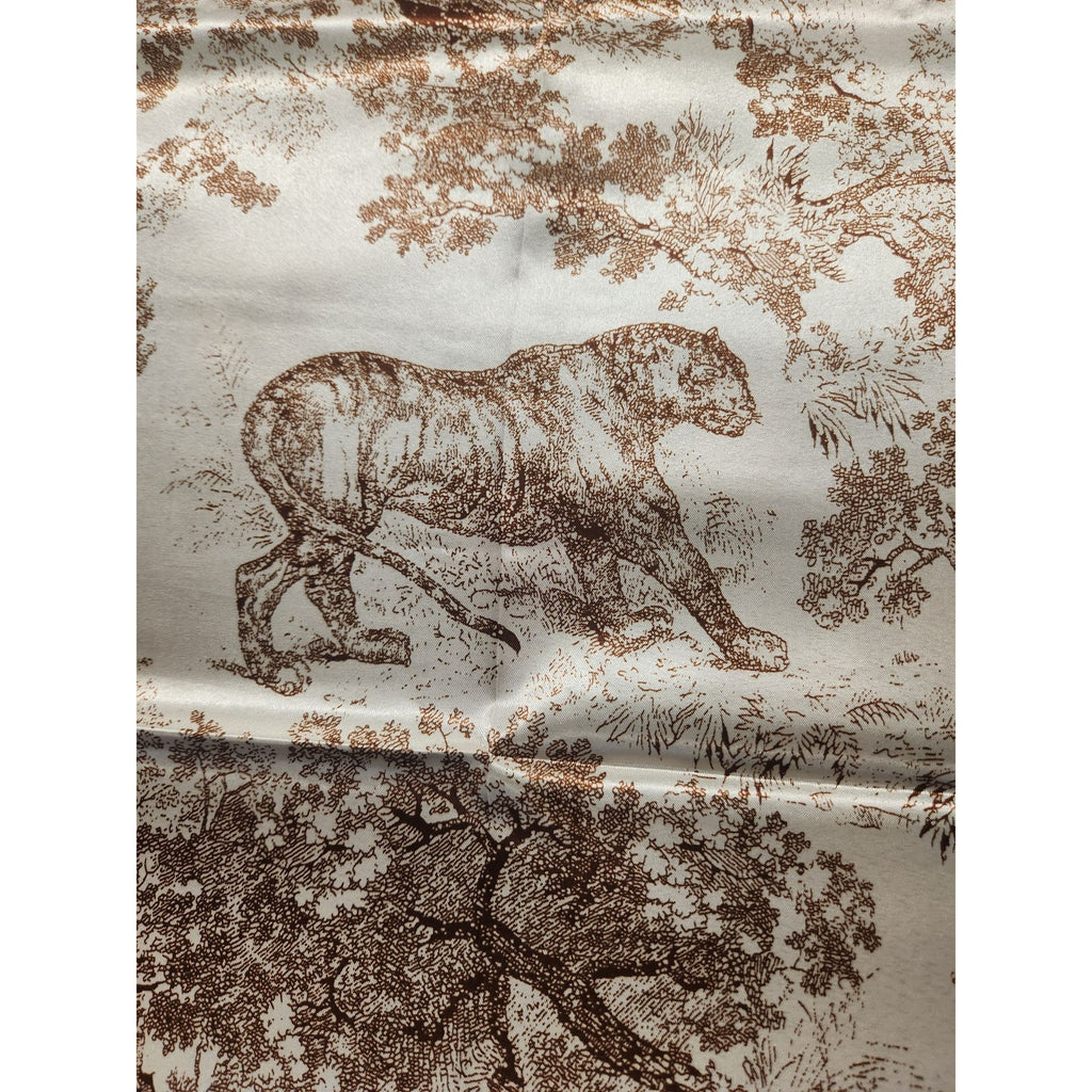 Scarf Brown & Beige Animal Wildlife Print Luxury Large 35" Square Accessory