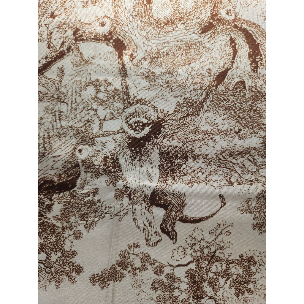 Scarf Brown & Beige Animal Wildlife Print Luxury Large 35" Square Accessory