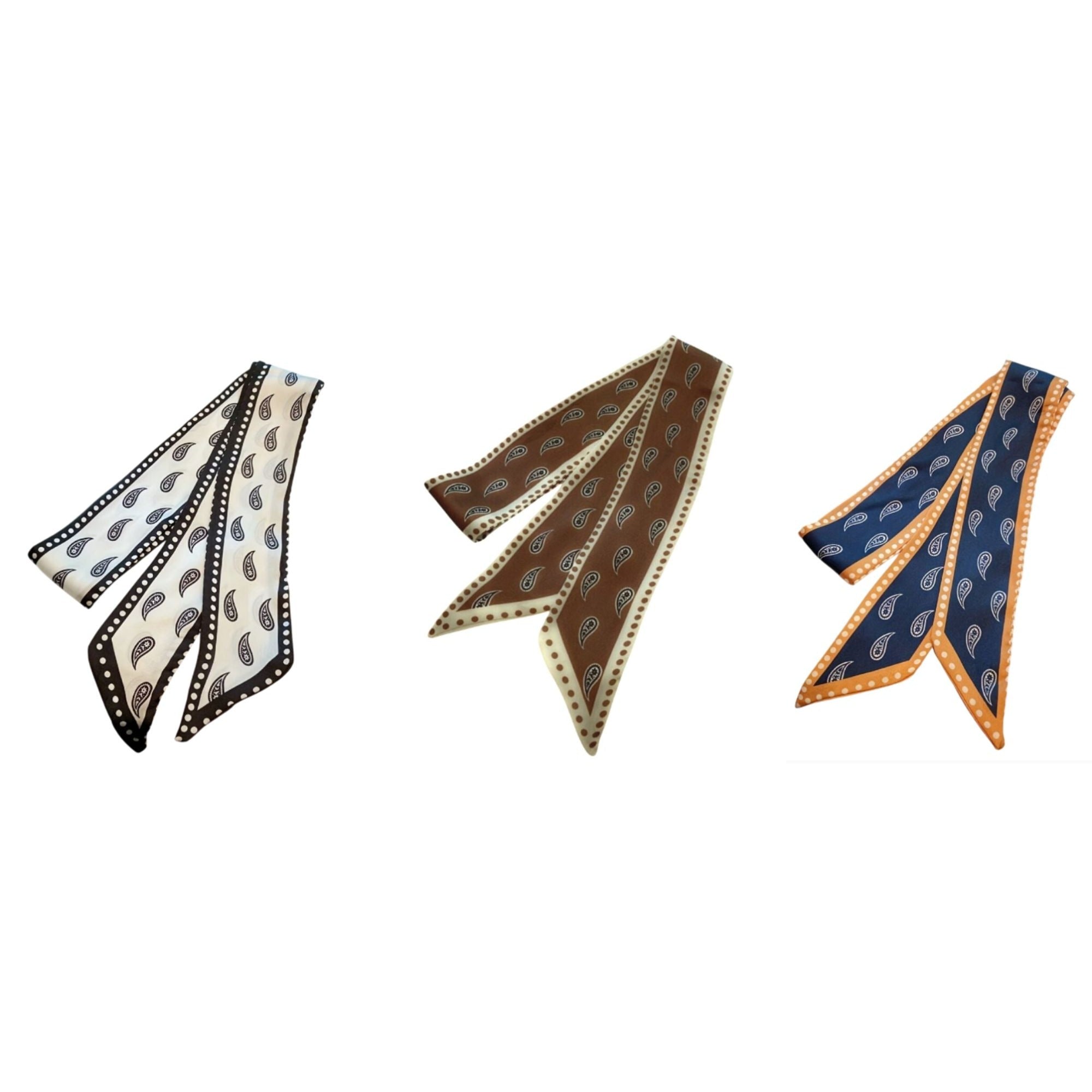 Skinny Scarf Set of 3 Hair Scarf Headband Purse Handle Wrap Boho