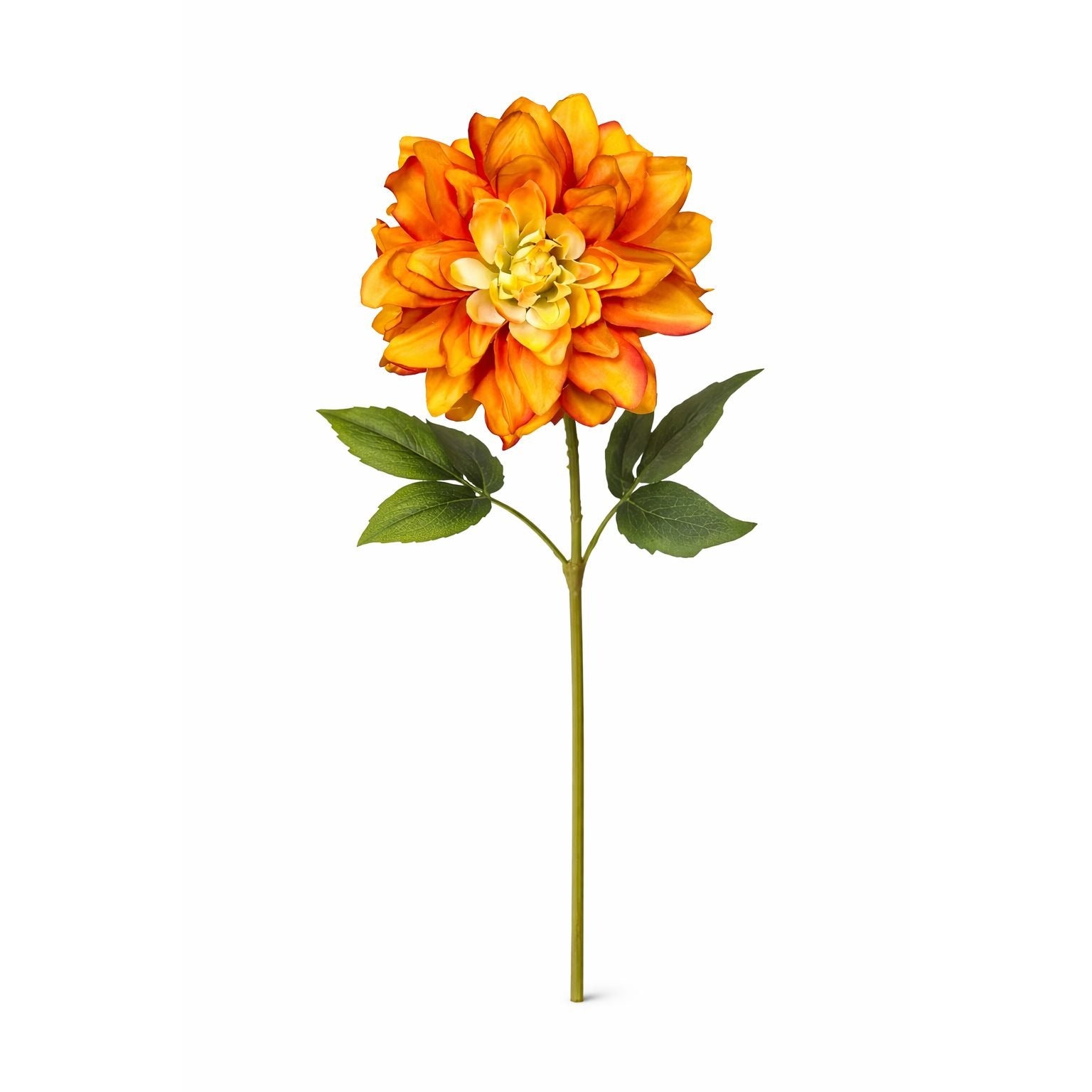 Orange Dahlia Stem Faux Flower 24 Inch 5 Inch Bloom Autumn Dahlia Fall Floral Artificial Flower Centerpiece Decor