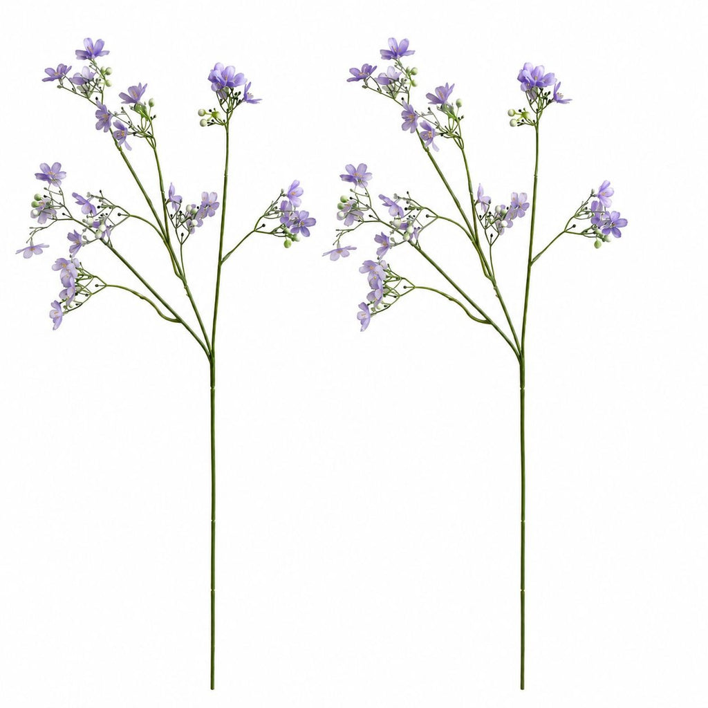 Lavender Wax Flower Style Stems Set of 2 26 Inch Faux Floral Filler Fall Wedding Bouquet Wreath Decor