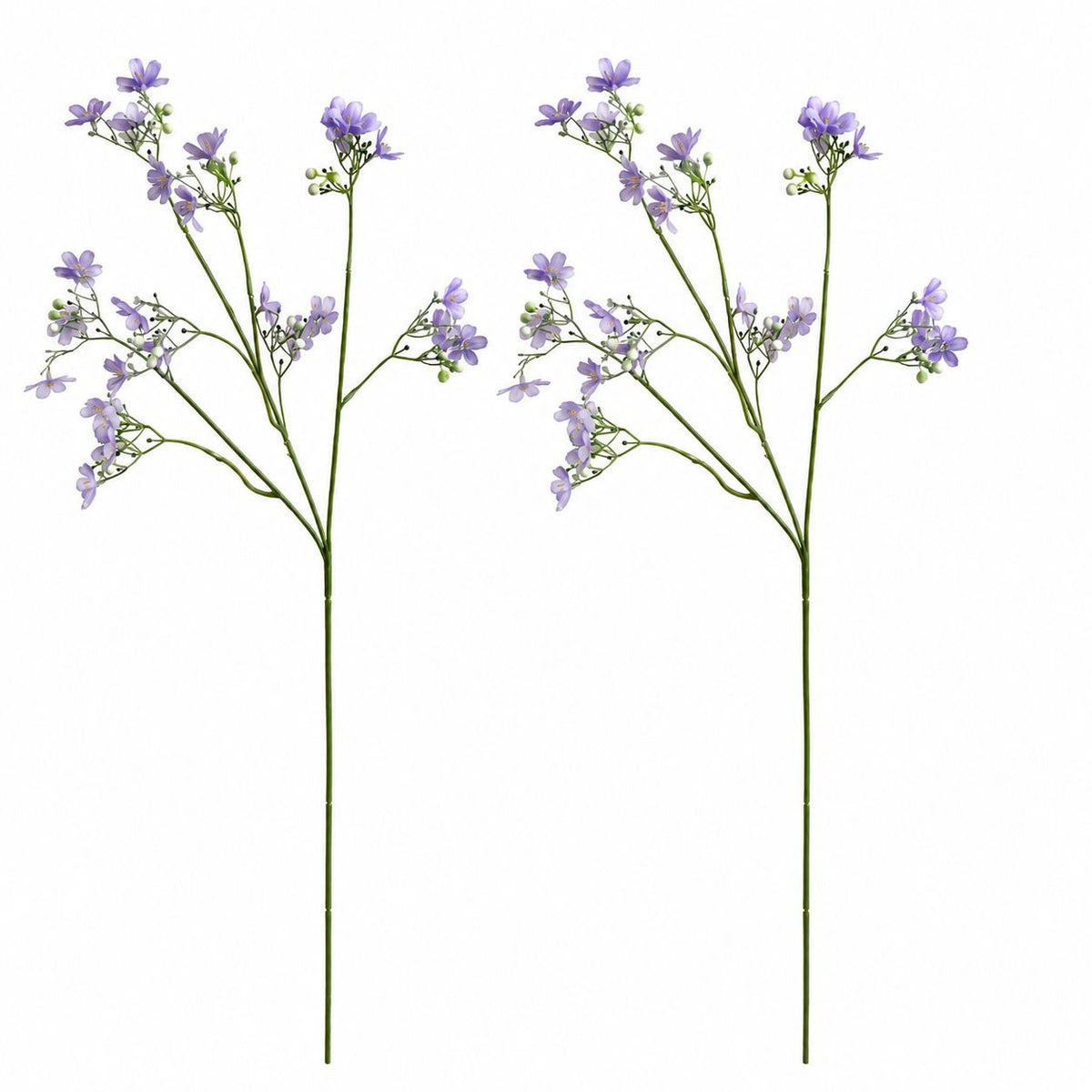 Lavender Wax Flower Style Stems Set of 2 26 Inch Faux Floral Filler Fall Wedding Bouquet Wreath Decor