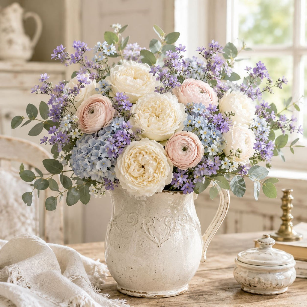 Lavender Wax Flower Style Stems Set of 2 26 Inch Faux Floral Filler Fall Wedding Bouquet Wreath Decor