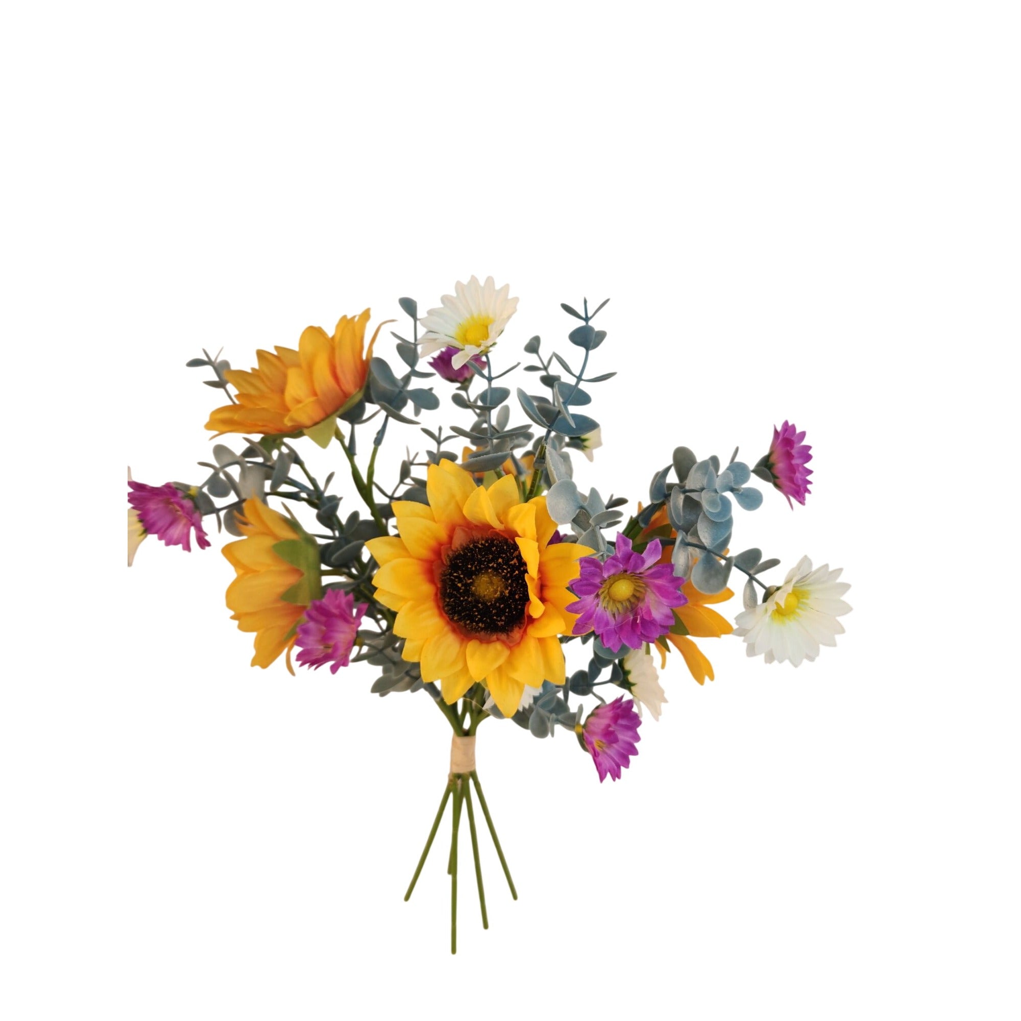 Wildflower Farmhouse Faux Bouquet Sunflower Daisy Country Wedding Centerpiece Decor
