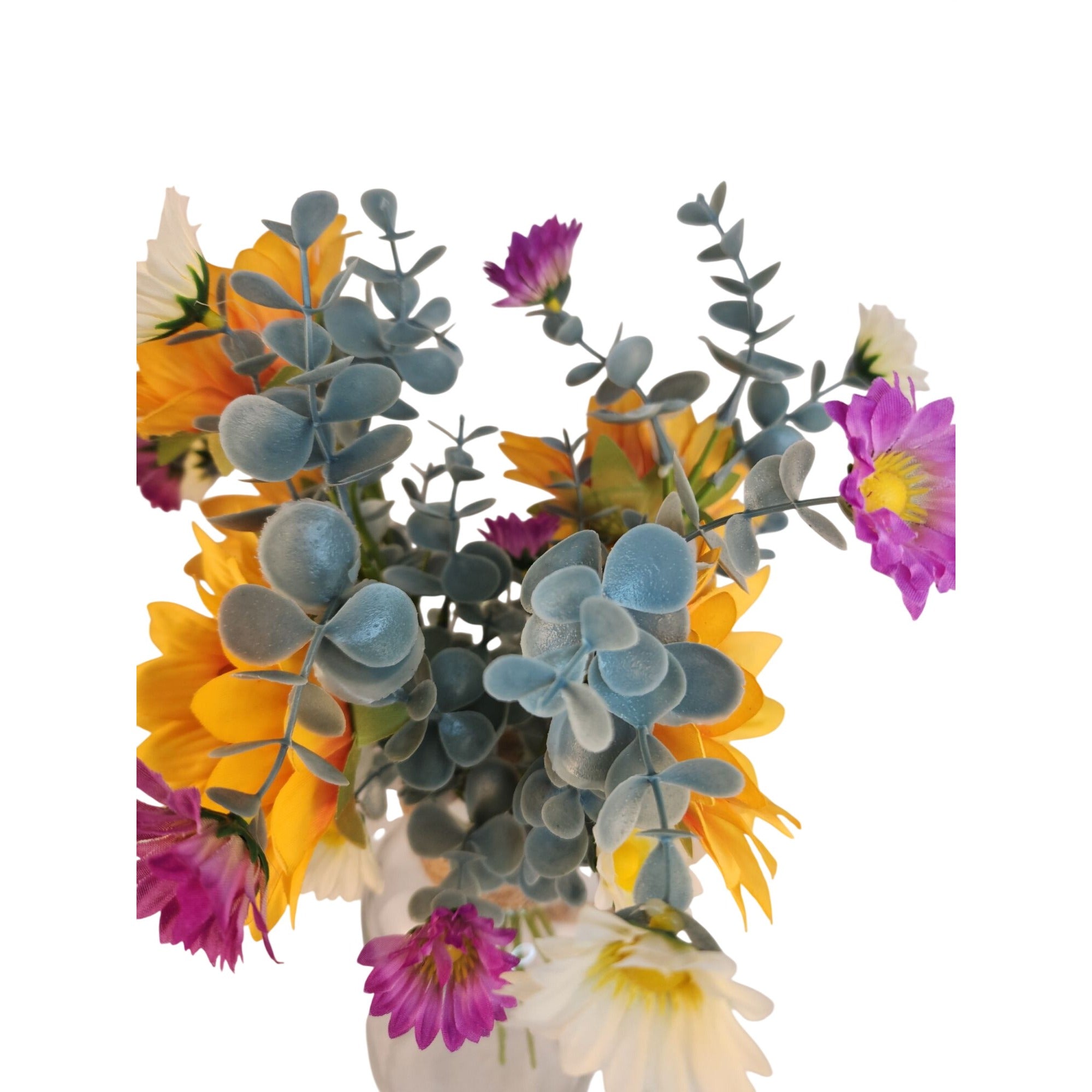 Wildflower Farmhouse Faux Bouquet Sunflower Daisy Country Wedding Centerpiece Decor