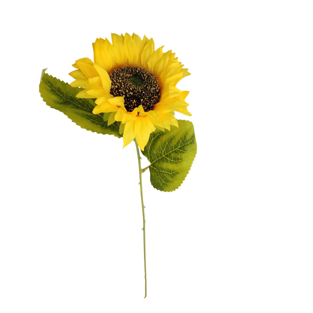 Artificial Sunflower Stems Set of 3 | Yellow Faux Sunflowers | Farmhouse Decor Floral | Silk Flowers for Wedding Summer Decor