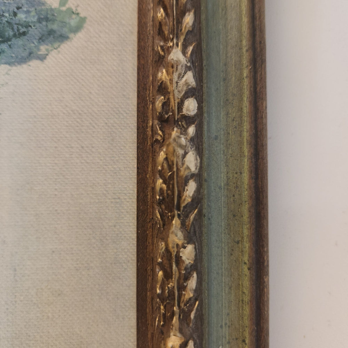 Vintage 1970s Hubert Robert Print Set, 3 Piece French Garden Lithographs, Hollywood Regency Wall Art, Green Gold Frames
