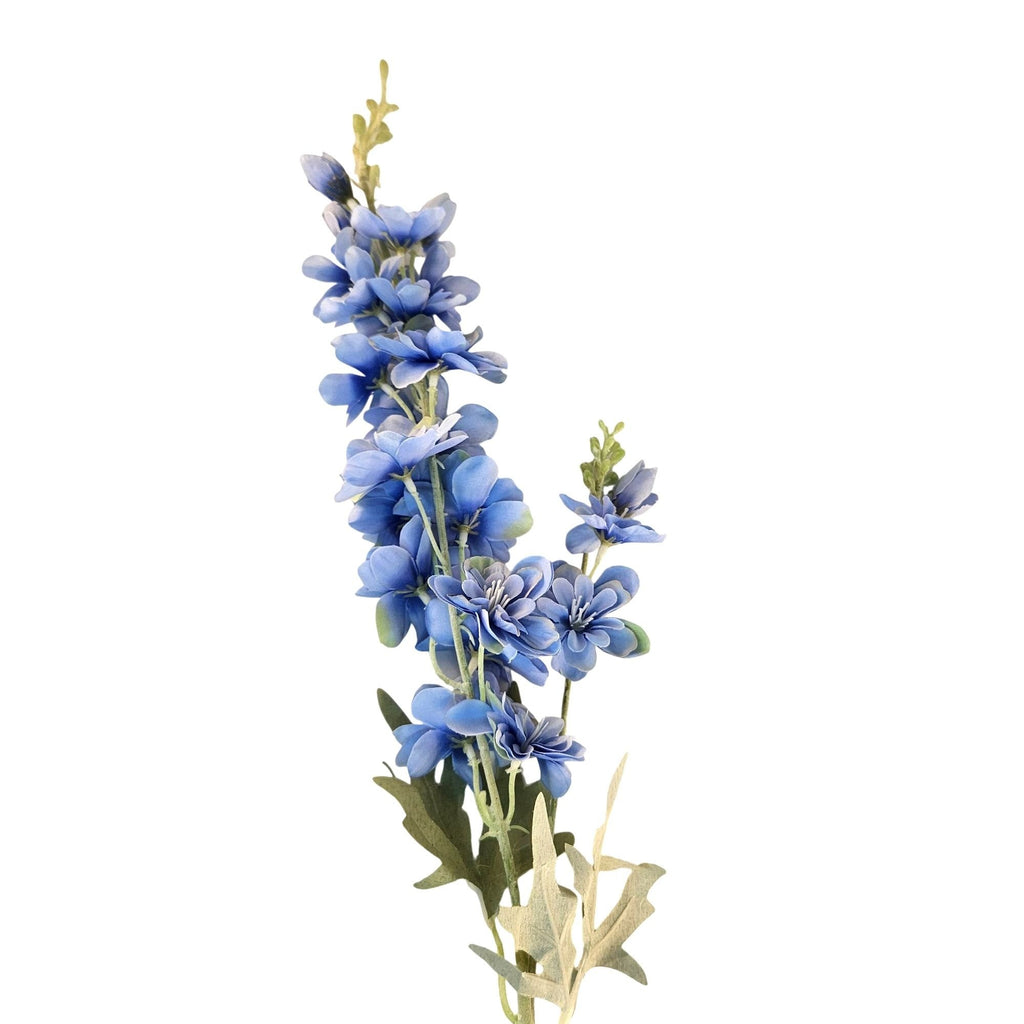 Artificial Blue Delphinium Stem Silk Flower Spray for Wedding Bouquet Floral Arrangement Cottagecore Decor