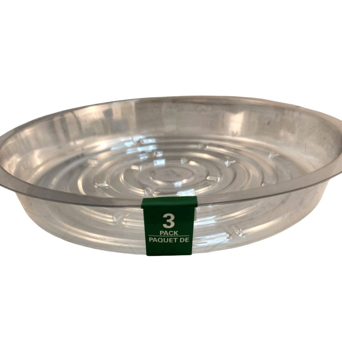 10-Inch Clear Round Plant Saucers, 3-Pack