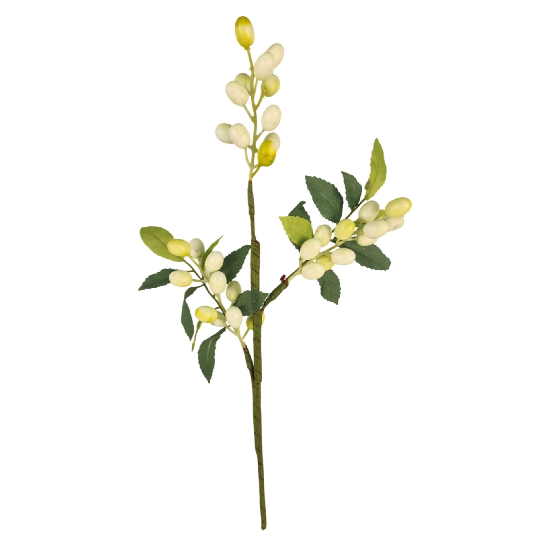 White Berry Stem 13.5 Inch Artificial Berry Branch Farmhouse Lodge Cabin Decor