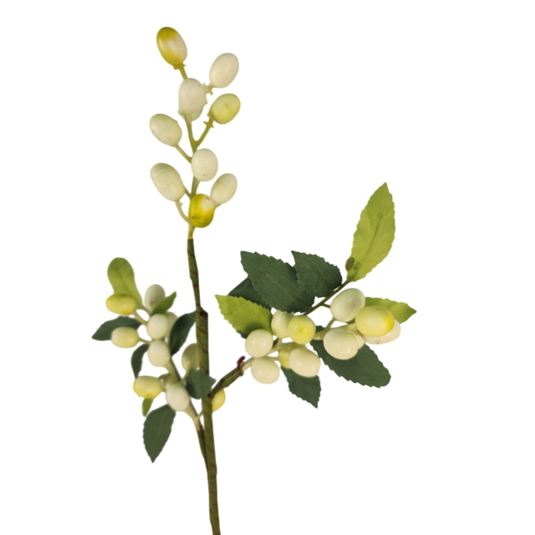 White Berry Stem 13.5 Inch Artificial Berry Branch Farmhouse Lodge Cabin Decor