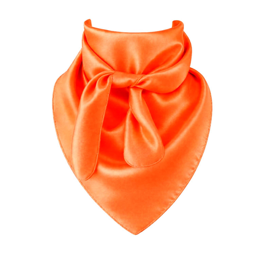 Orange Wild Rag Large Scarf 35x35" Satin Western Accessory Cowgirl or Cowboy