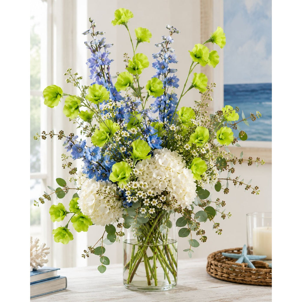 Light Green Artificial Sweet Pea Stems Set of 3 24 Inch Faux Silk Flowers Summer Wedding Floral Decor