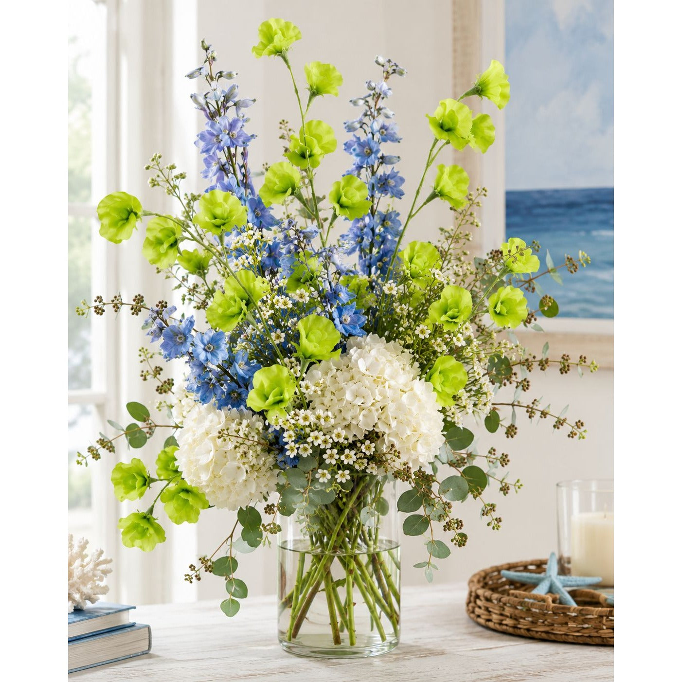 Light Green Artificial Sweet Pea Stems Set of 3 24 Inch Faux Silk Flowers Summer Wedding Floral Decor