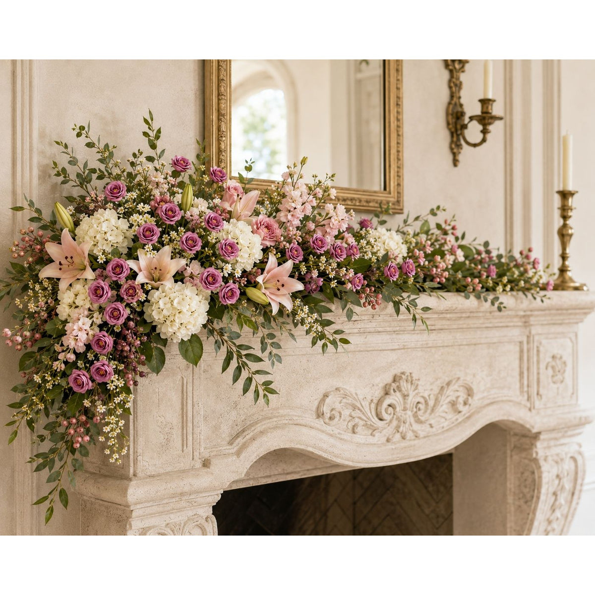 Mauve Purple Mini Spray Roses | Artificial Rose Stems Small Faux Flowers for Weddings Wreaths Cottage Decor