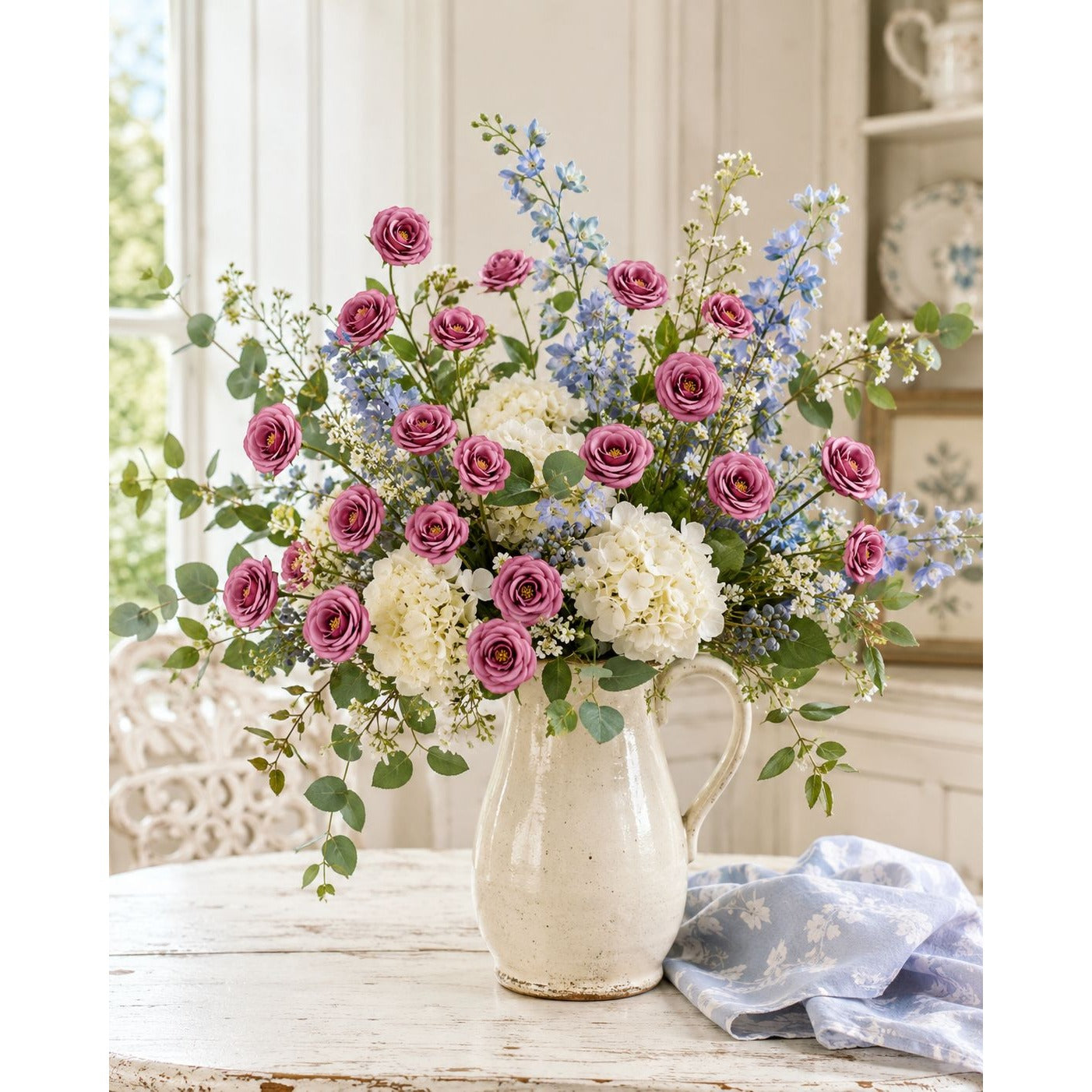 Mauve Purple Mini Spray Roses | Artificial Rose Stems Small Faux Flowers for Weddings Wreaths Cottage Decor