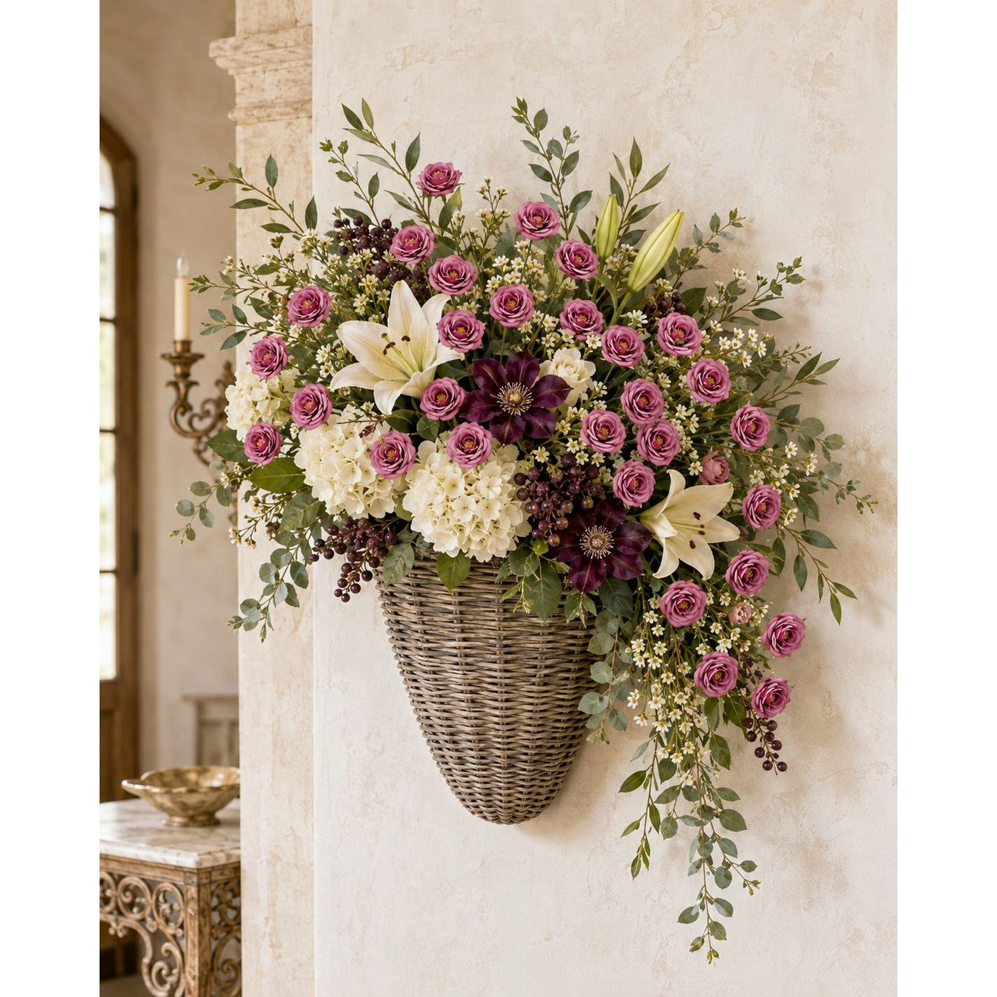 Mauve Purple Mini Spray Roses | Artificial Rose Stems Small Faux Flowers for Weddings Wreaths Cottage Decor
