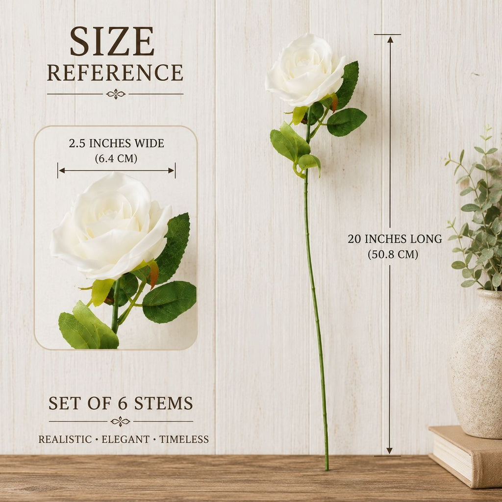White rose with measurements on a wooden surface
