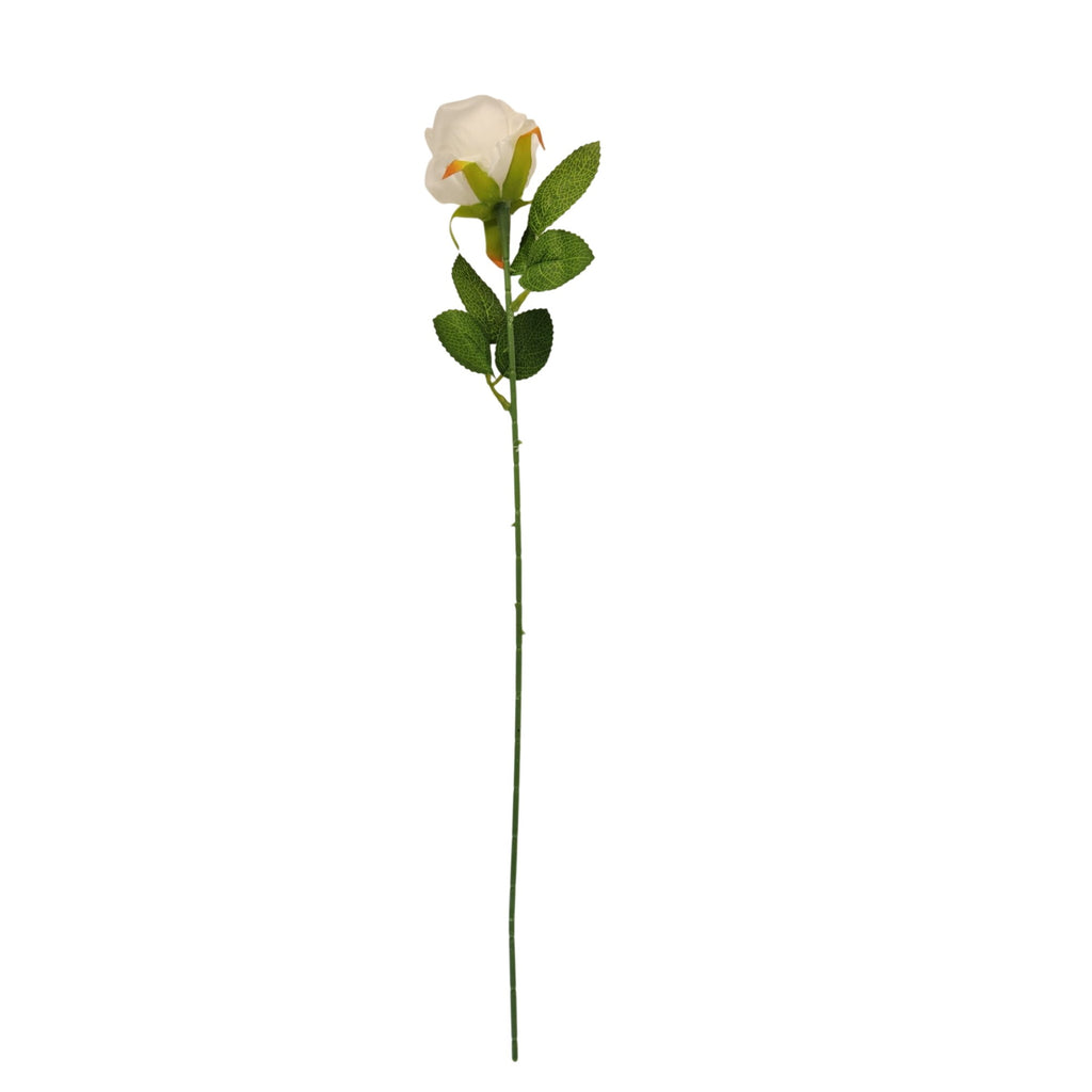 Set of 6 White Rose Stems Faux Roses Artificial White Flowers Farmhouse Wedding Floral Decor 20 Inch