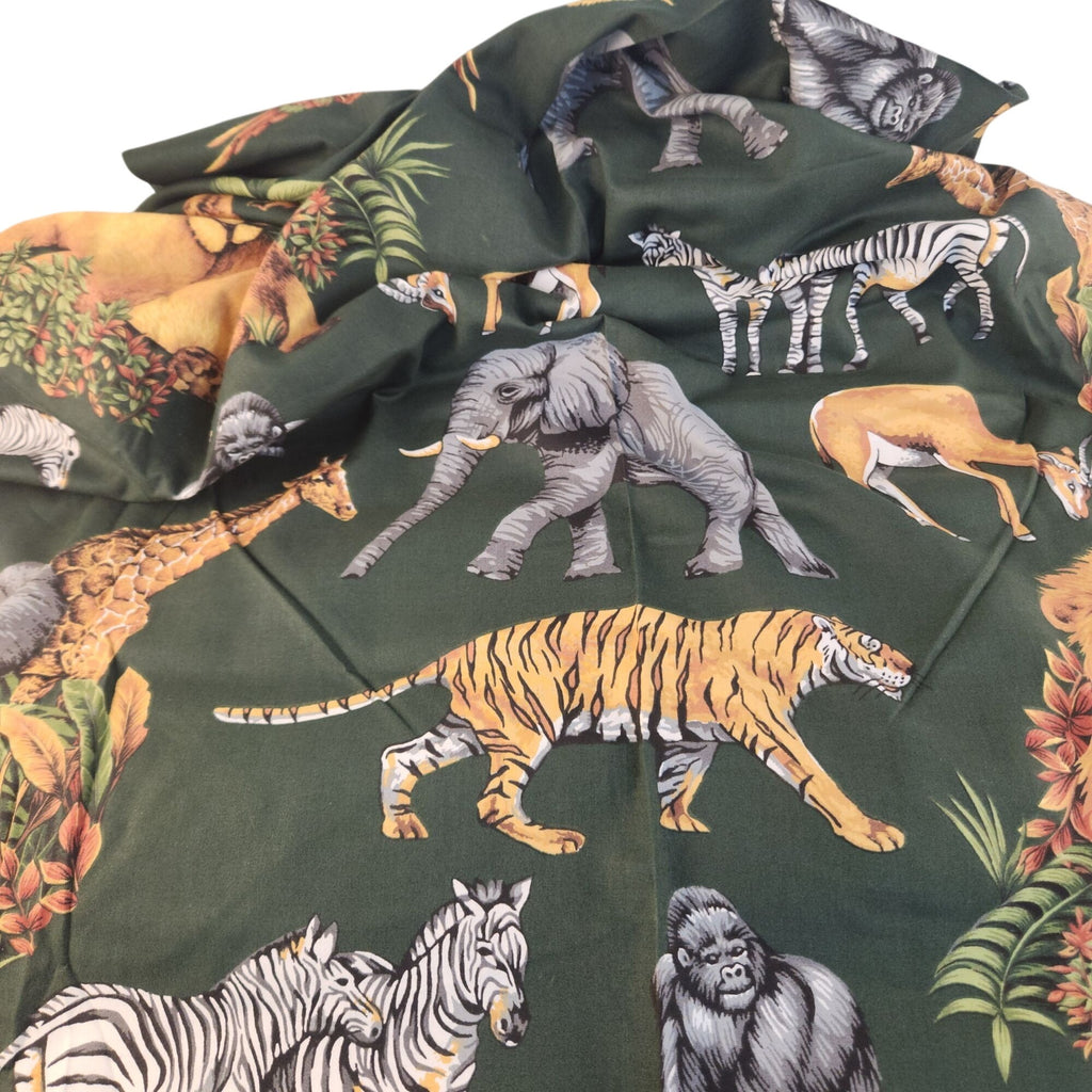 Vintage Safari Cotton Fabric, 4 Yards, Hunter Green, 44 Inch Wide