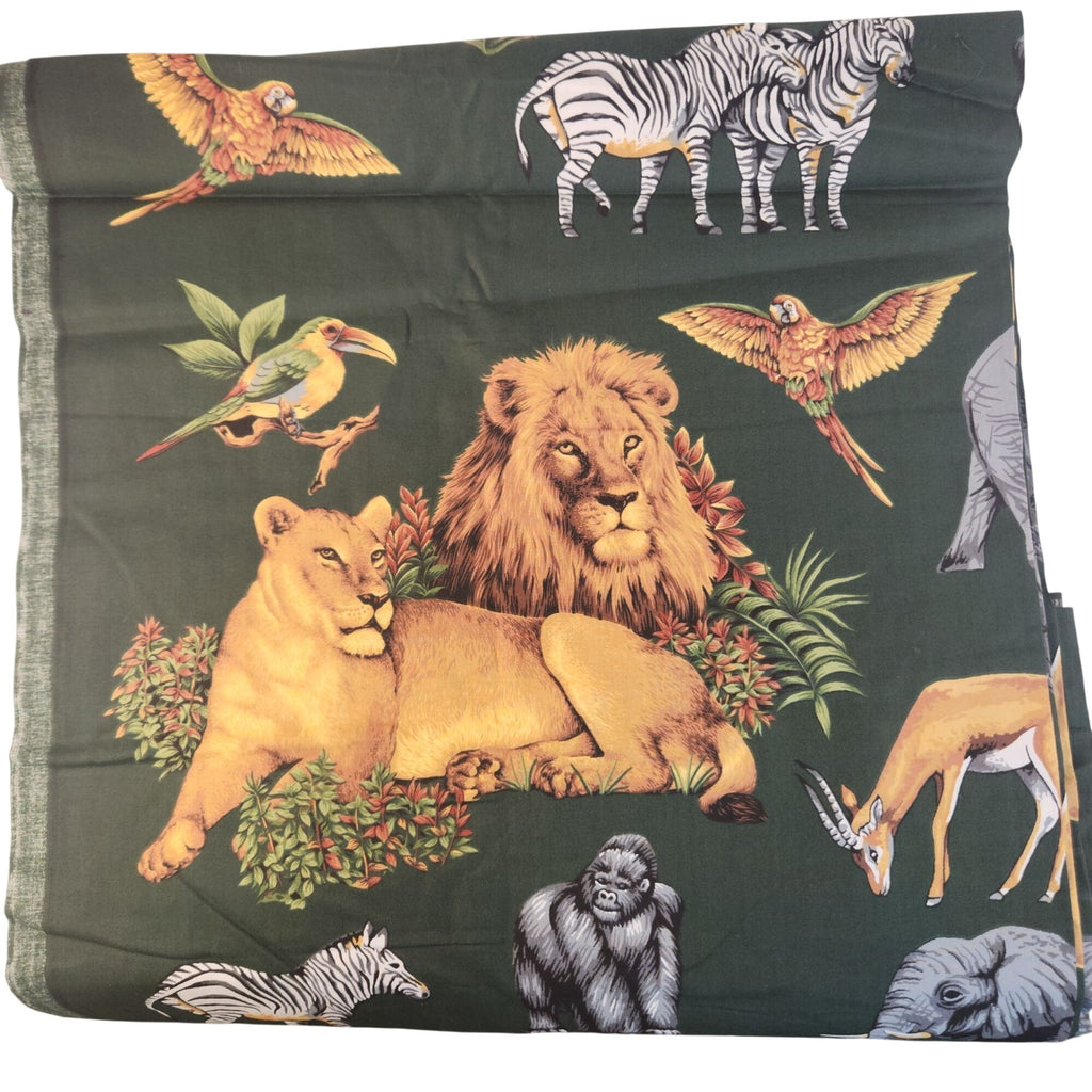 Vintage Safari Cotton Fabric, 4 Yards, Hunter Green, 44 Inch Wide