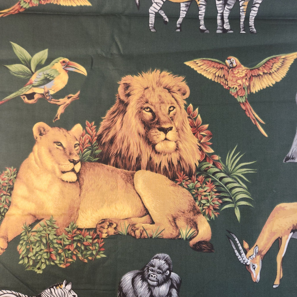 Vintage Safari Cotton Fabric, 4 Yards, Hunter Green, 44 Inch Wide