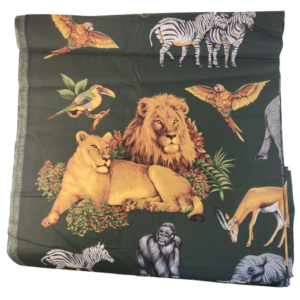 Vintage Safari Cotton Fabric, 4 Yards, Hunter Green, 44 Inch Wide