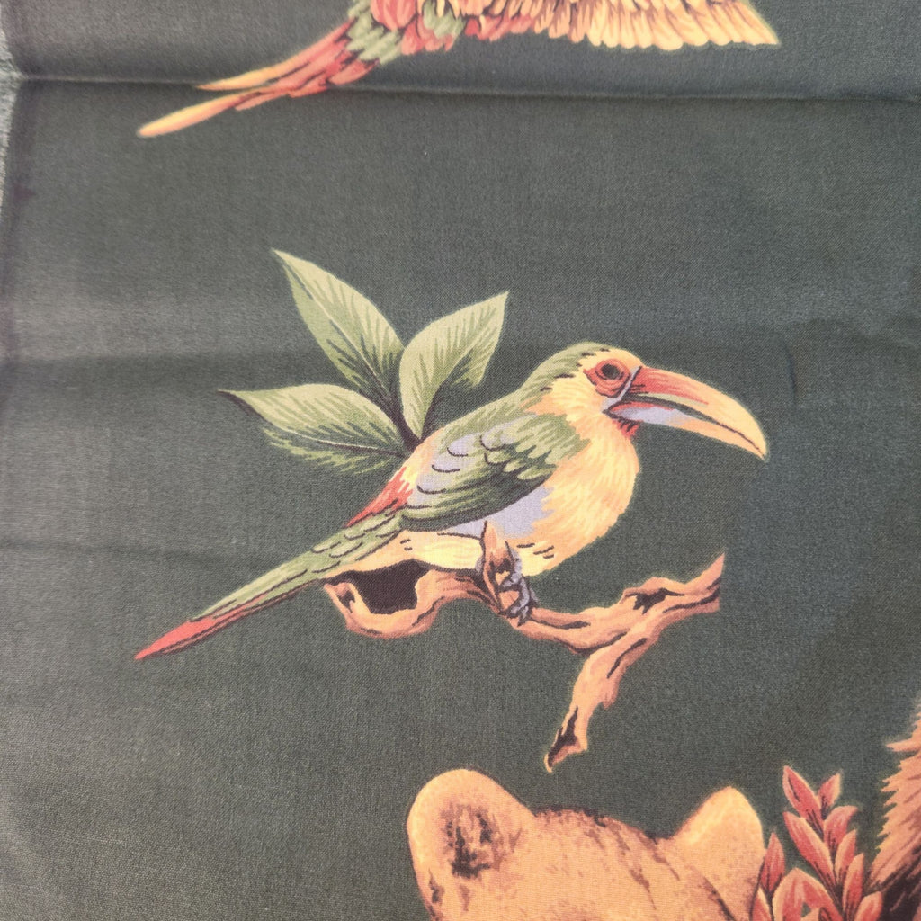 Vintage Safari Cotton Fabric, 4 Yards, Hunter Green, 44 Inch Wide