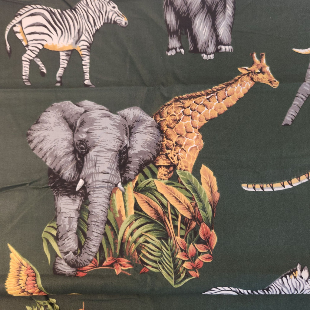 Vintage Safari Cotton Fabric, 4 Yards, Hunter Green, 44 Inch Wide