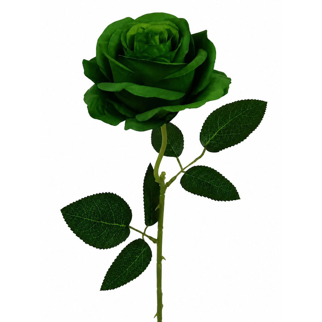 Set of 6 Green Artificial Rose Stems Emerald Green Fake Roses Gothic Wedding Flowers Moody Floral Decor Long Stem Roses