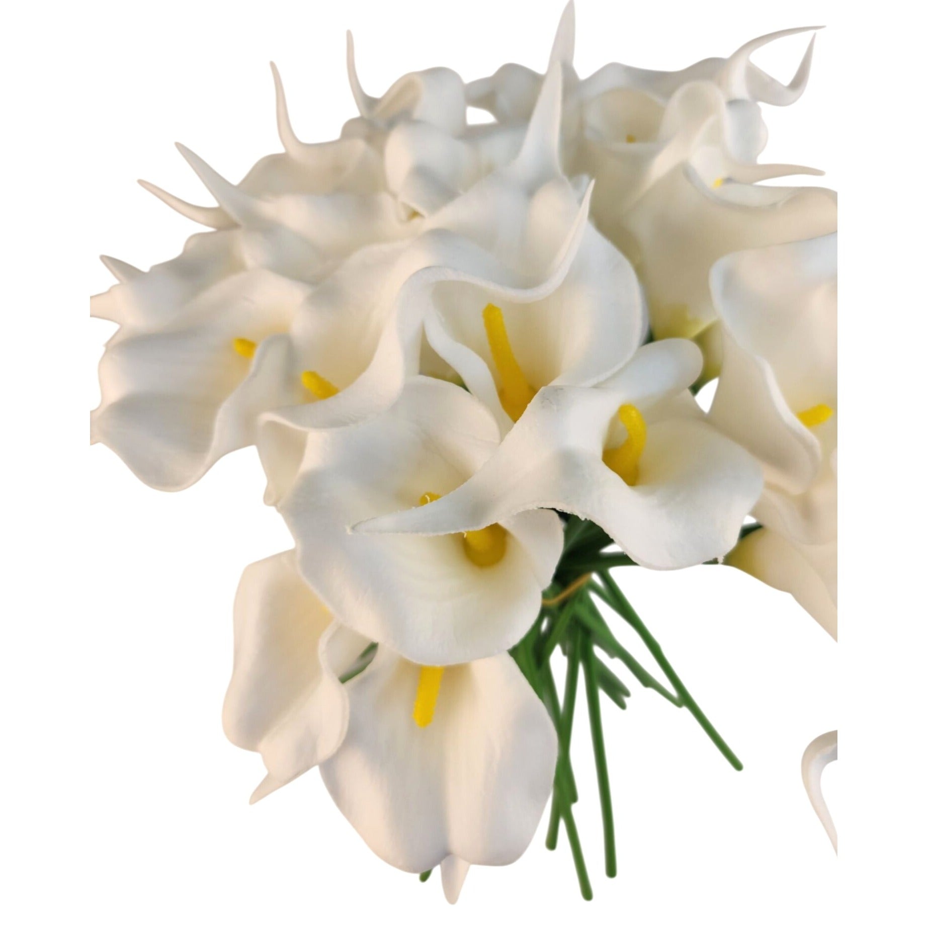 White Faux Calla Lily Stems 15 Inch Wedding Artificial Flowers Elegant Event Decor