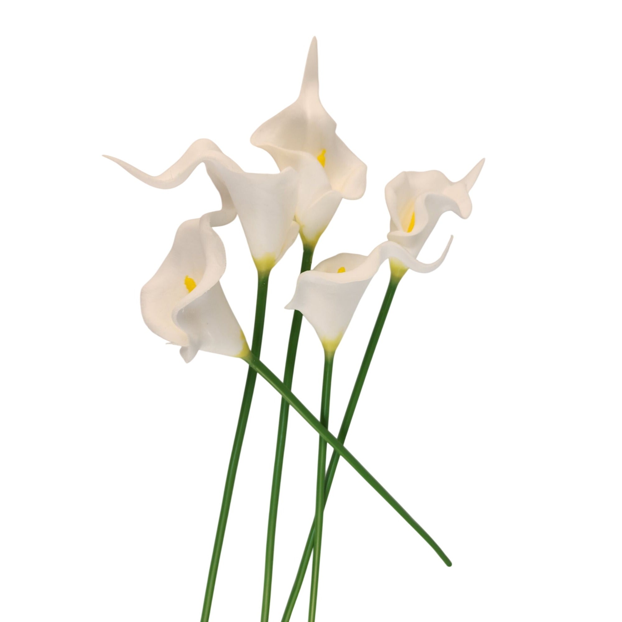 White Faux Calla Lily Stems 15 Inch Wedding Artificial Flowers Elegant Event Decor
