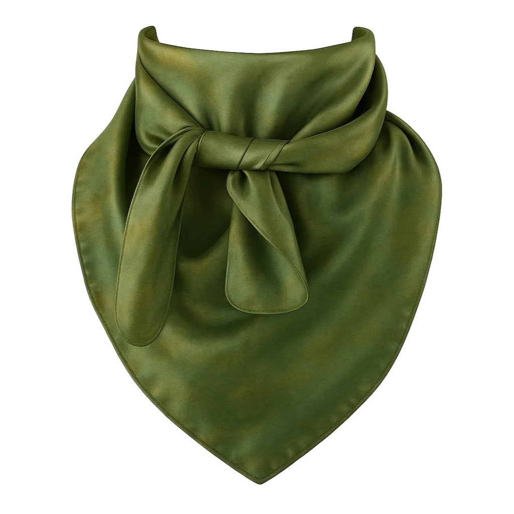 Green Wild Rag Scarf 23x23" Satin Western Accessory Cowgirl or Cowboy