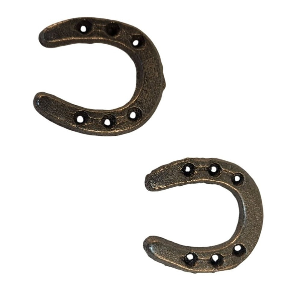 Rustic Iron Horseshoes Western Home Decor Farmhouse Wall Accent Lucky Charm Gift Cowboy Lodge Decor Set of 2