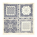 34x34 Cream Blue Paisley Western Wild Rag Scarf