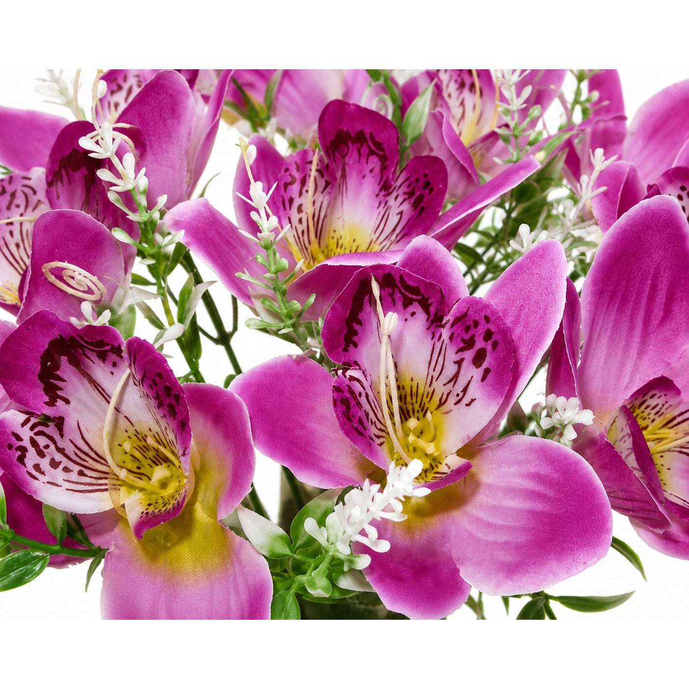 Artificial Purple Orchid Bundle 13 Inch Faux Flowers Wedding Bouquet Corsage Boutonniere Home Decor