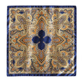Navy Orange Paisley Wild Rag Scarf 35x35 Satin Western Cowboy Cowgirl