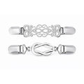 Silver Sweater Clip Set of 2, Cardigan Clip Shawl Clip Dress Cinch Collar Clasp Minimal Womens