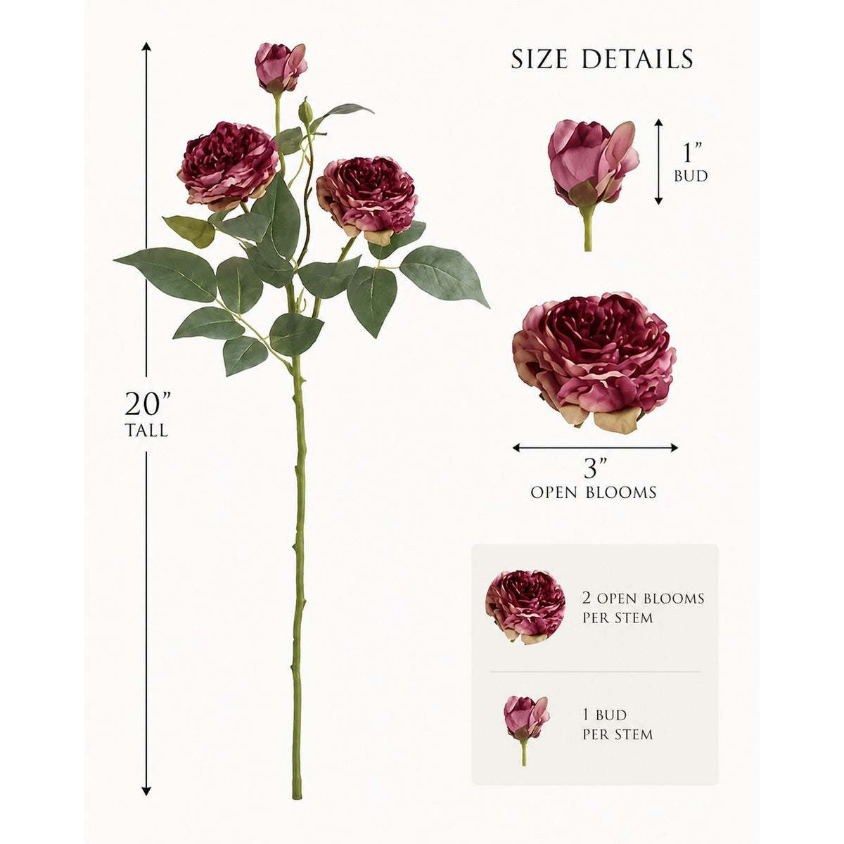 Dusty Mauve Rose Stem Faux Rose Spray Artificial Garden Rose Stem Vintage Mauve Floral Stem Wedding Flowers Home Decor