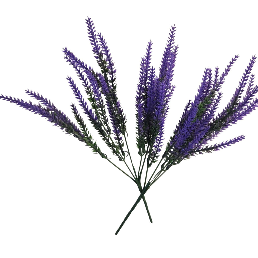 Purple Faux Lavender Stems Set of 2 | Artificial Salvia Flowers | Faux Greenery Picks | French Country Farmhouse Decor