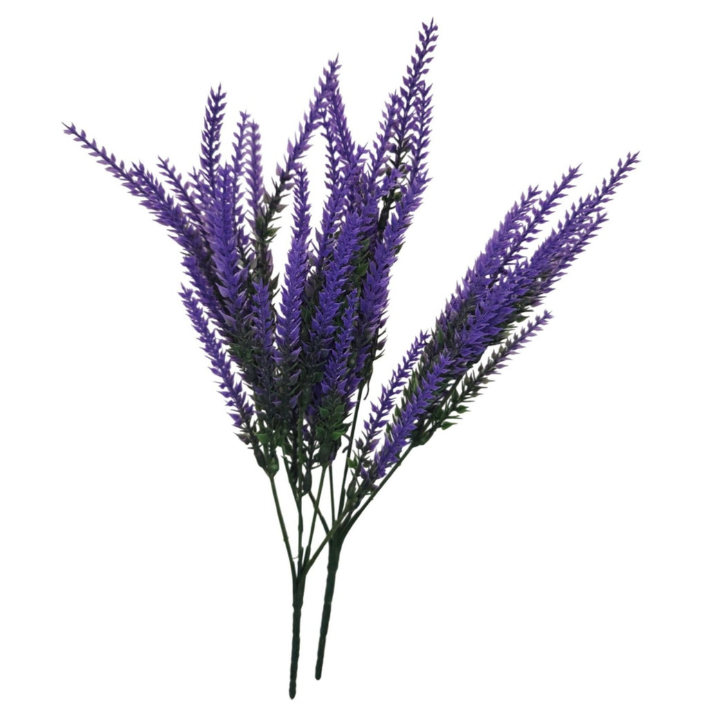 Purple Faux Lavender Stems Set of 2 | Artificial Salvia Flowers | Faux Greenery Picks | French Country Farmhouse Decor