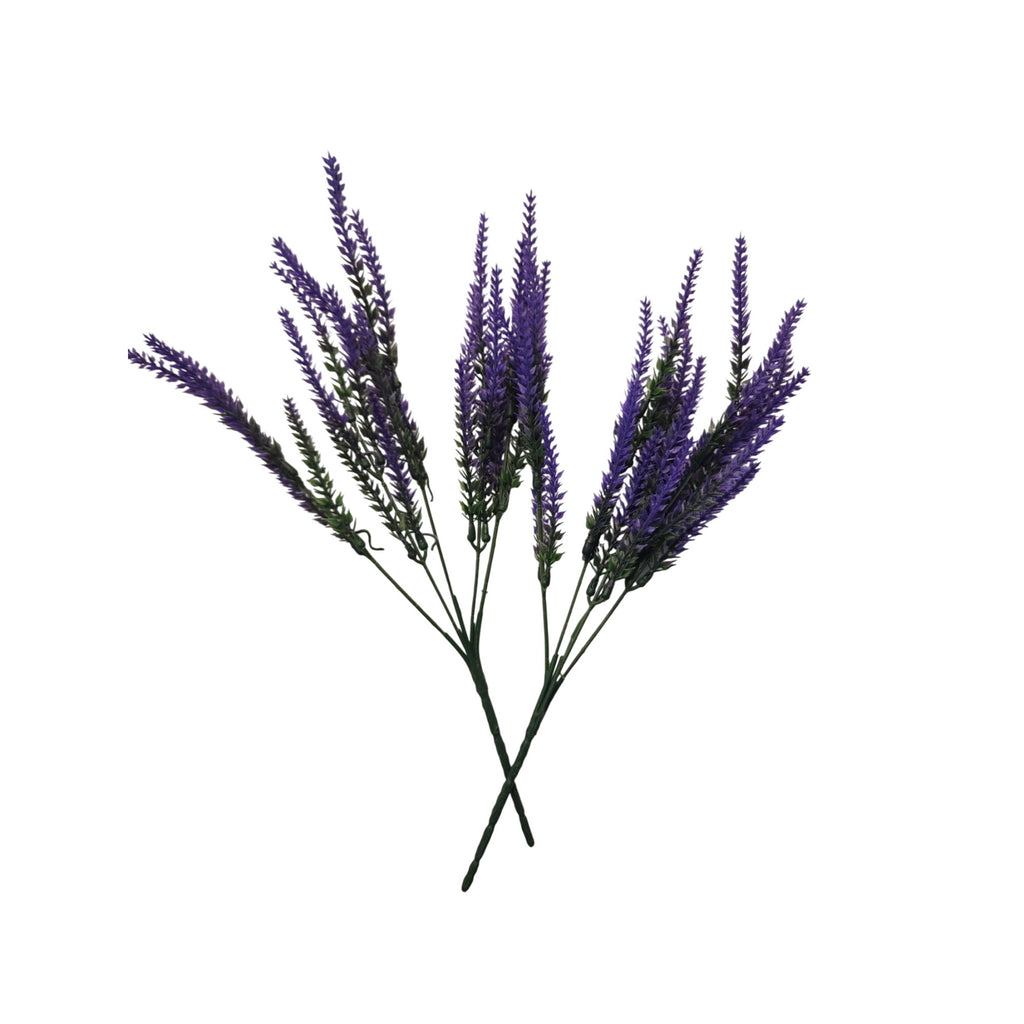 Purple Faux Lavender Stems Set of 2 | Artificial Salvia Flowers | Faux Greenery Picks | French Country Farmhouse Decor