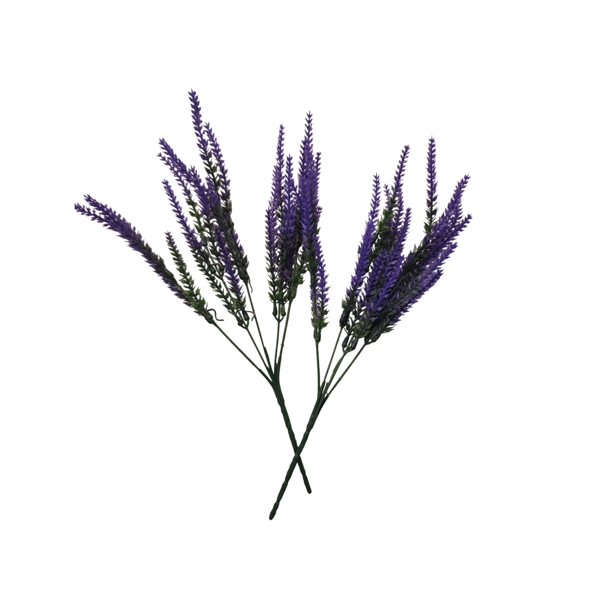 Purple Faux Lavender Stems Set of 2 | Artificial Salvia Flowers | Faux Greenery Picks | French Country Farmhouse Decor
